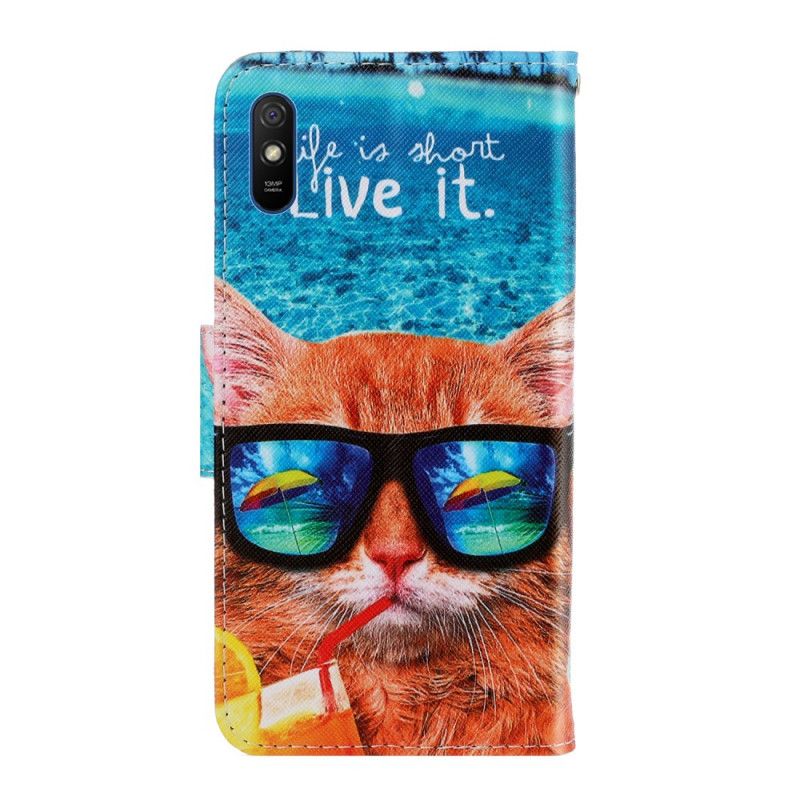 Housse Xiaomi Redmi 9a Cat Live It À Lanière