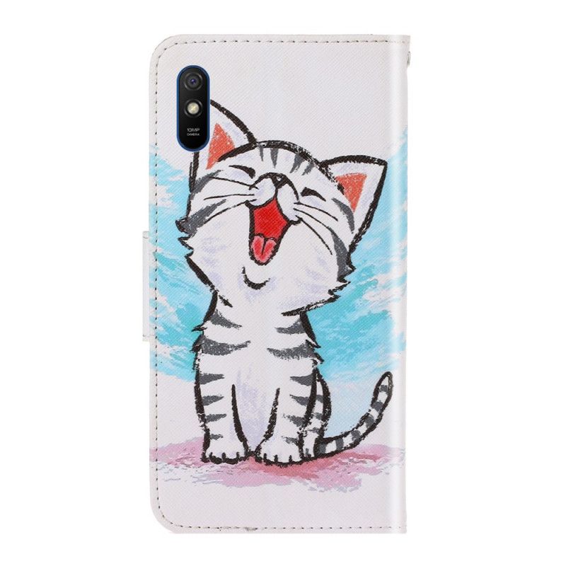 Housse Xiaomi Redmi 9a Chaton Couleur À Lanière