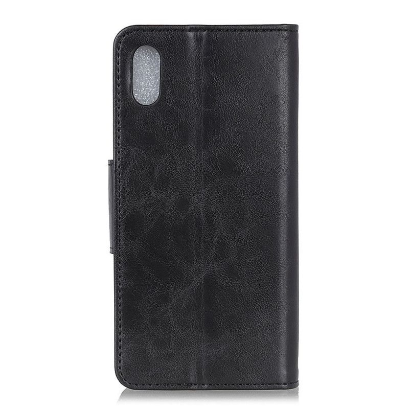 Housse Xiaomi Redmi 9a Cuir Fendu Fermoir Réversible