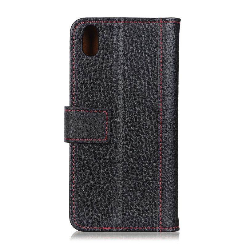 Housse Xiaomi Redmi 9a Effet Cuir Litchi Coutures