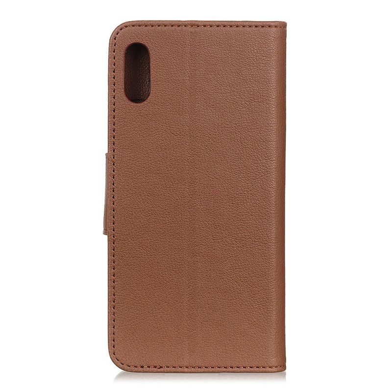 Housse Xiaomi Redmi 9a Effet Cuir Litchi Fermoir