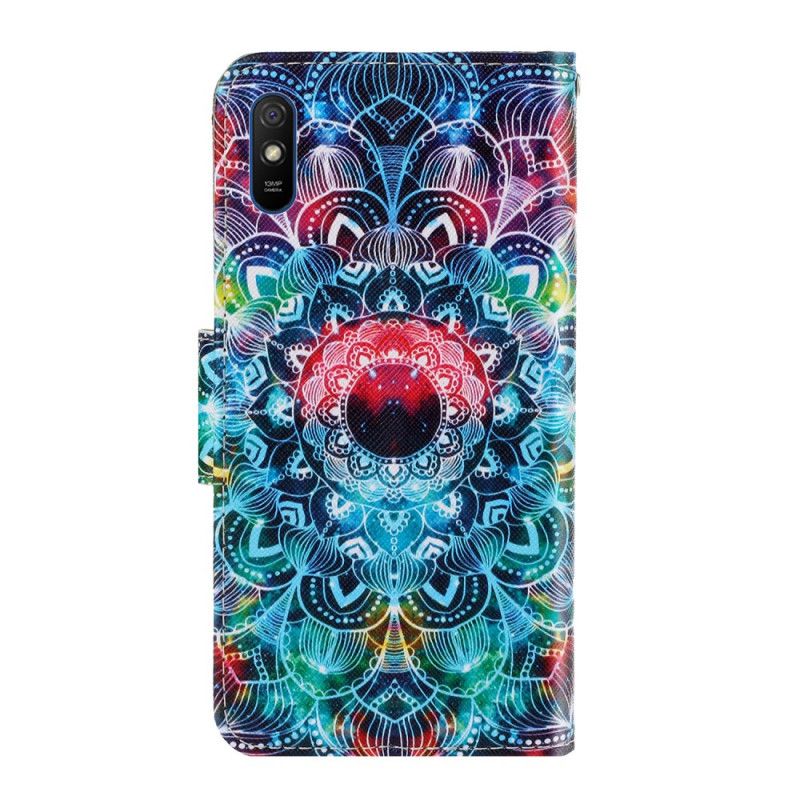 Étui Housse Xiaomi Redmi 9a Flashy Mandala À Lanière