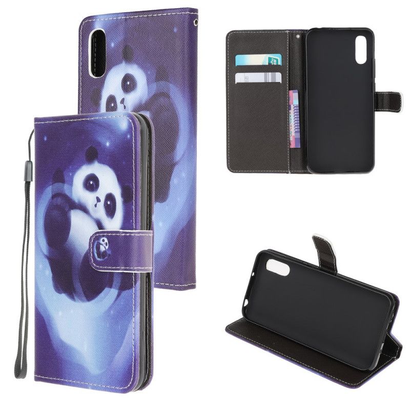 Housse Xiaomi Redmi 9a Panda Space À Lanière