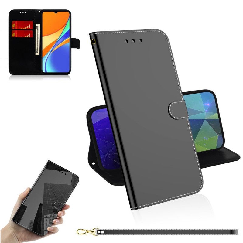 Housse Xiaomi Redmi 9a Simili Cuir Couverture Miroir