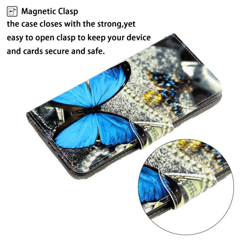 Étui Housse Xiaomi Redmi 9a Variations Papillons À Lanière