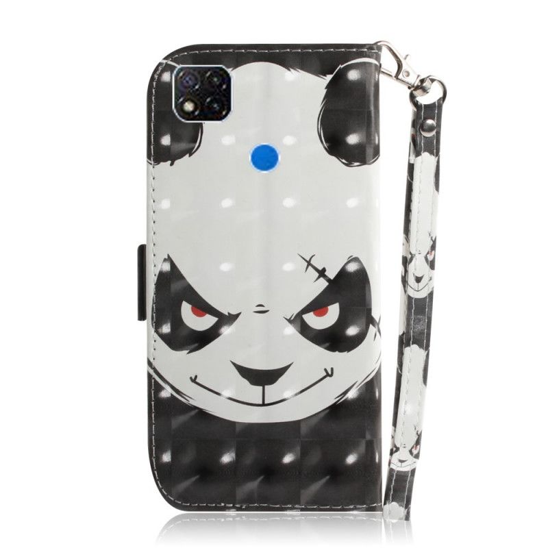 Housse Xiaomi Redmi 9c Angry Panda À Lanière