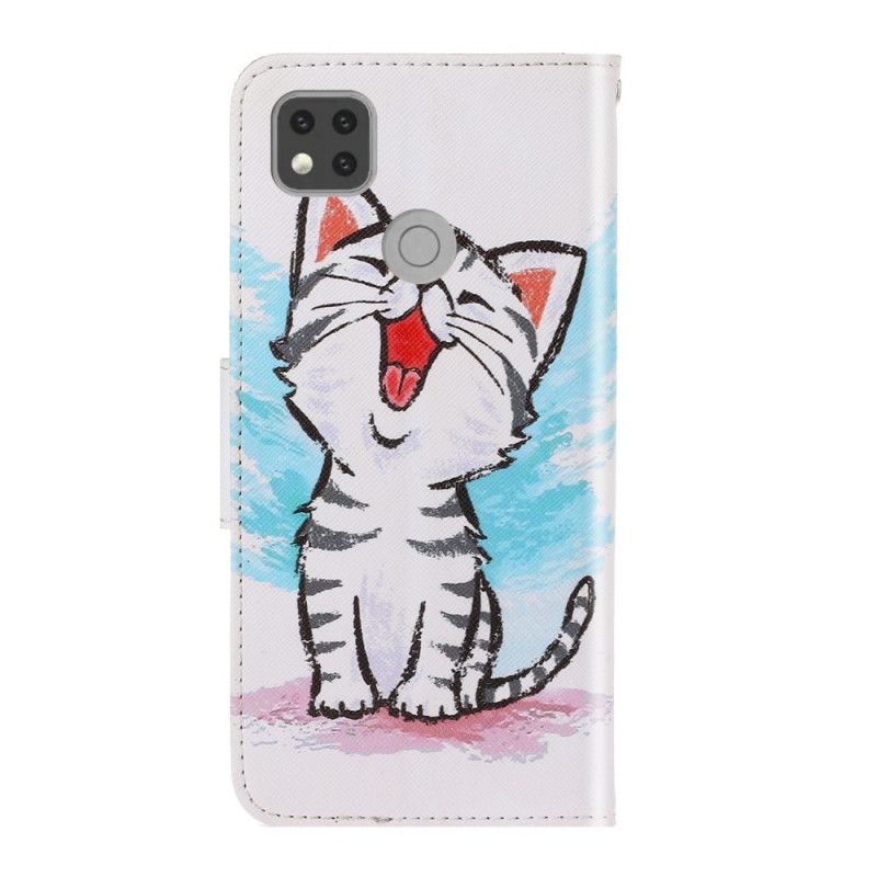 Housse Xiaomi Redmi 9c Chaton Couleur À Lanière