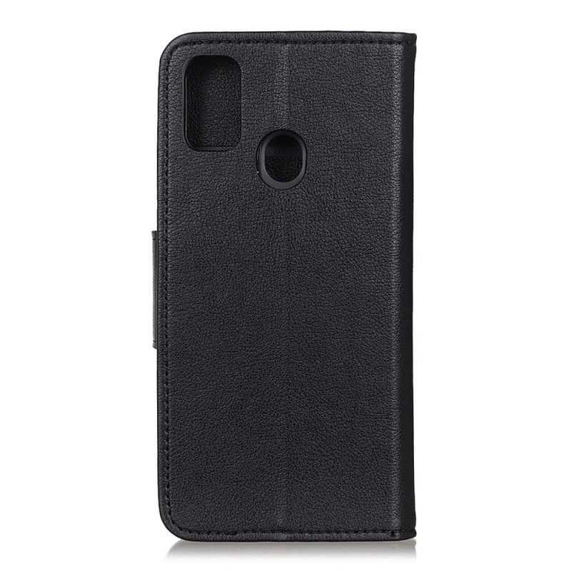 Étui Housse Xiaomi Redmi 9c Effet Cuir Litchi Fermoir