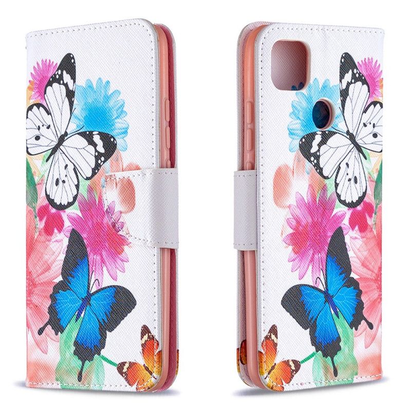 Housse Xiaomi Redmi 9c Incroyables Papillons Colorés