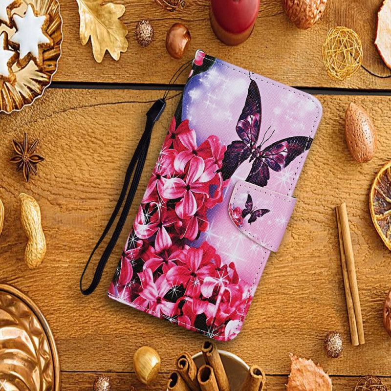 Étui Housse Xiaomi Redmi 9c Papillons Dans Le Jardin Magique