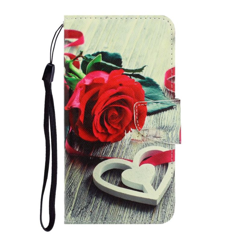 Housse Xiaomi Redmi 9c Rose Romantique À Lanière