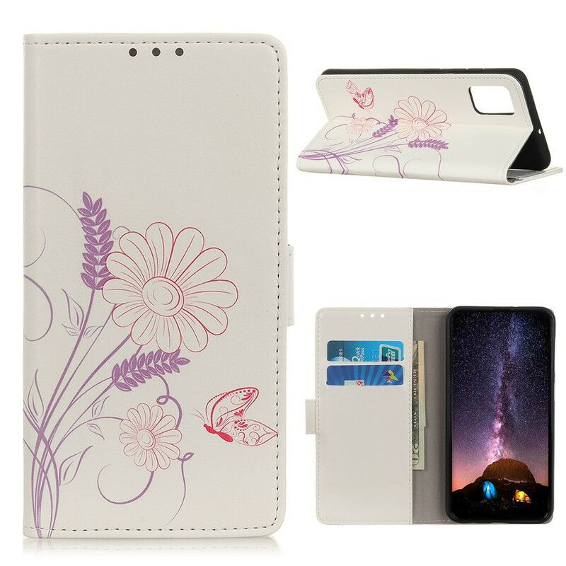 Housse Xiaomi Redmi 9T Dessin Papillons Et Fleurs