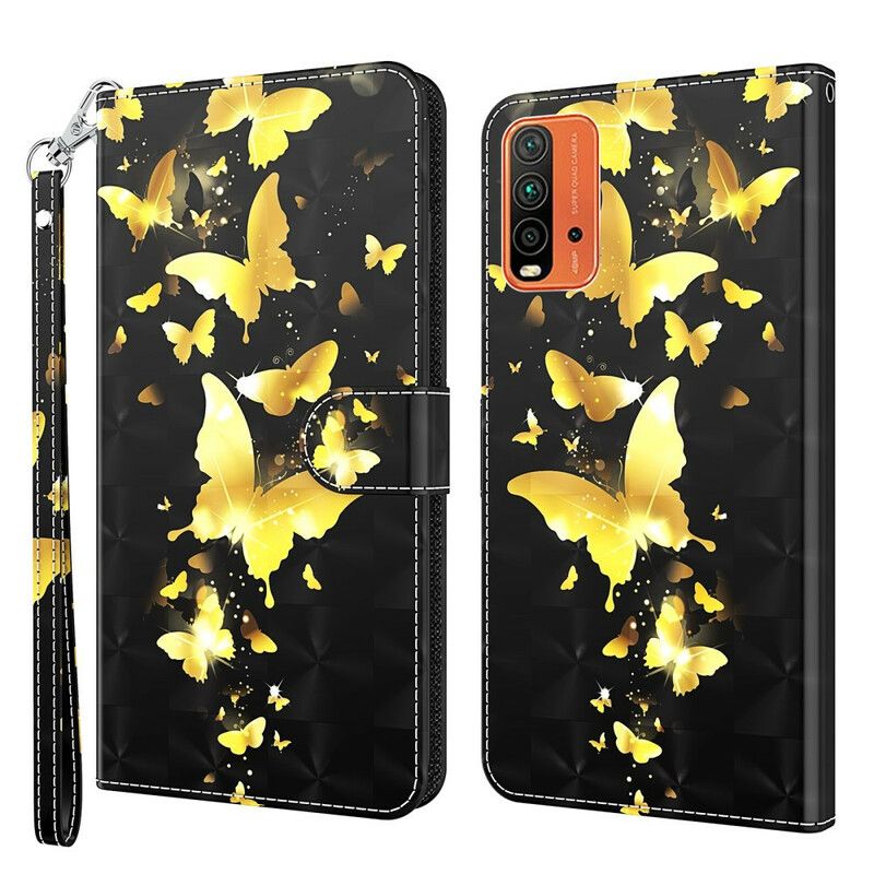 Housse Xiaomi Redmi 9T Papillons Jaunes