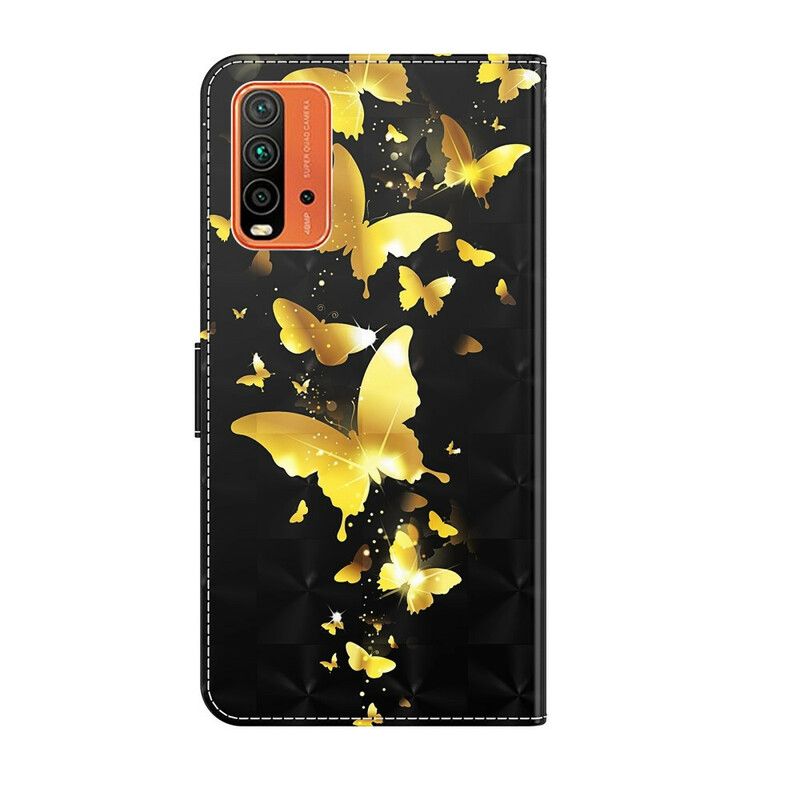 Housse Xiaomi Redmi 9T Papillons Jaunes