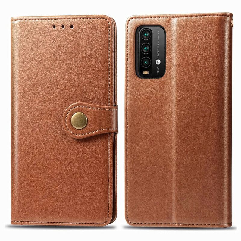 Housse Xiaomi Redmi 9T Simili Cuir Et Fermoir Vintage