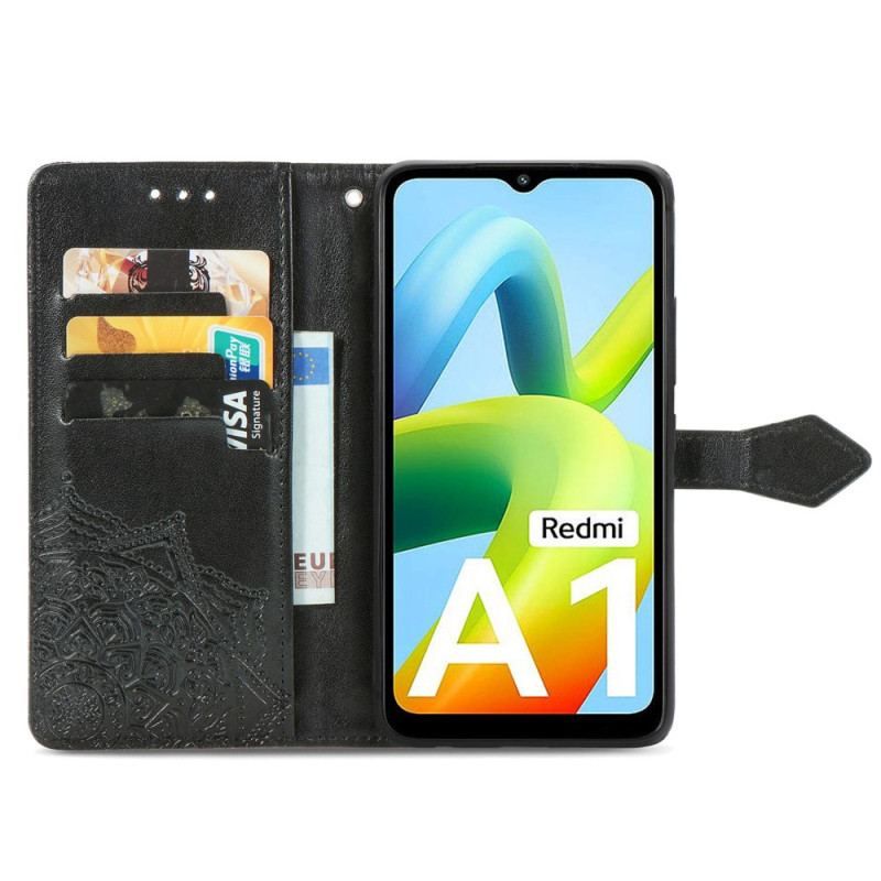 Housse Xiaomi Redmi A1 Mandala Soleil avec Lanière