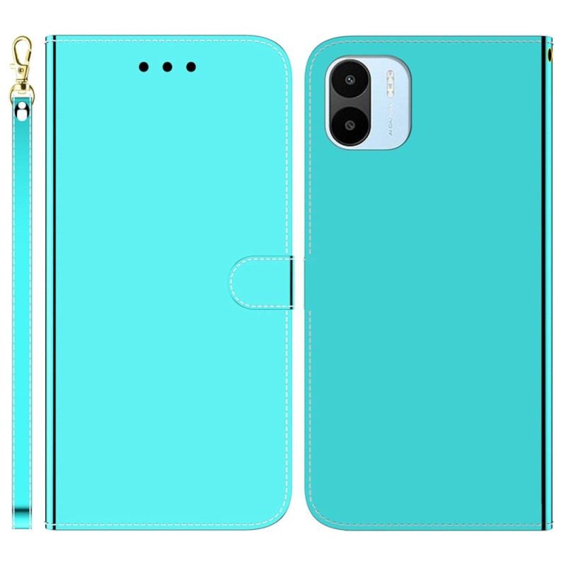 Housse Xiaomi Redmi A1 Simili Cuir Miroir avec Lanière