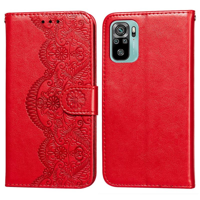 Housse Xiaomi Redmi Note 10 / Note 10s Impression Broderie Fleurs