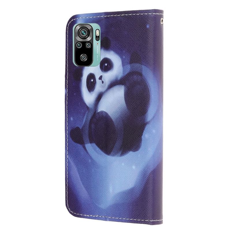 Housse Xiaomi Redmi Note 10 / Note 10s Panda Space À Lanière