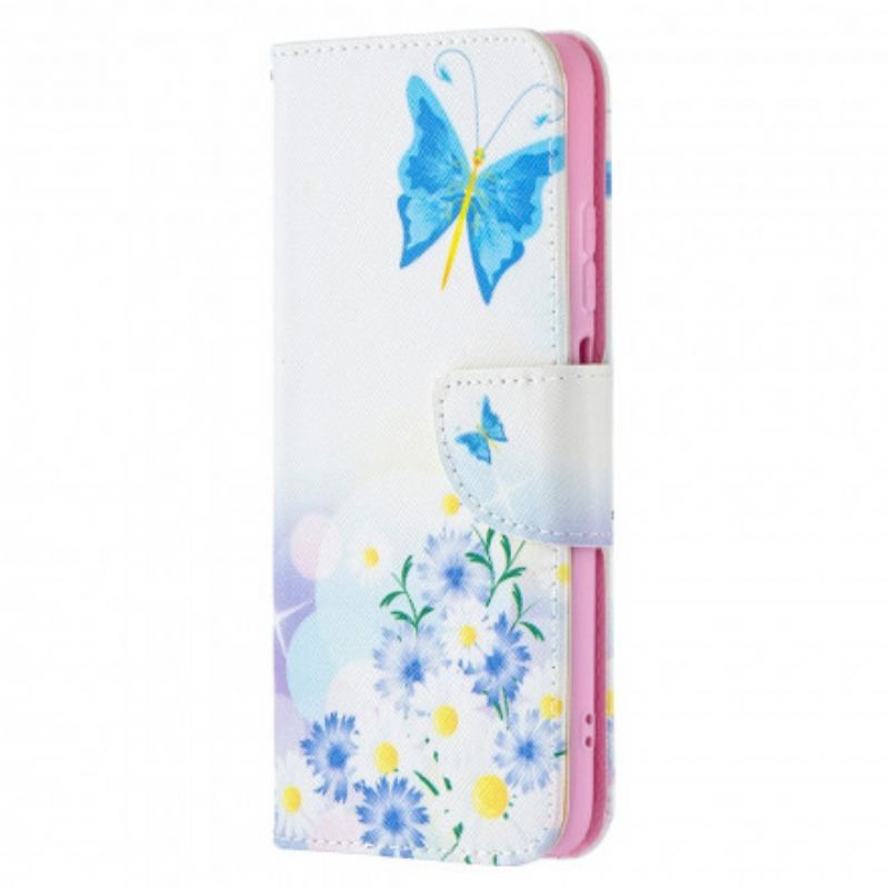 Housse Xiaomi Redmi Note 10/10S/Poco M5s Papillons et Fleurs Peints