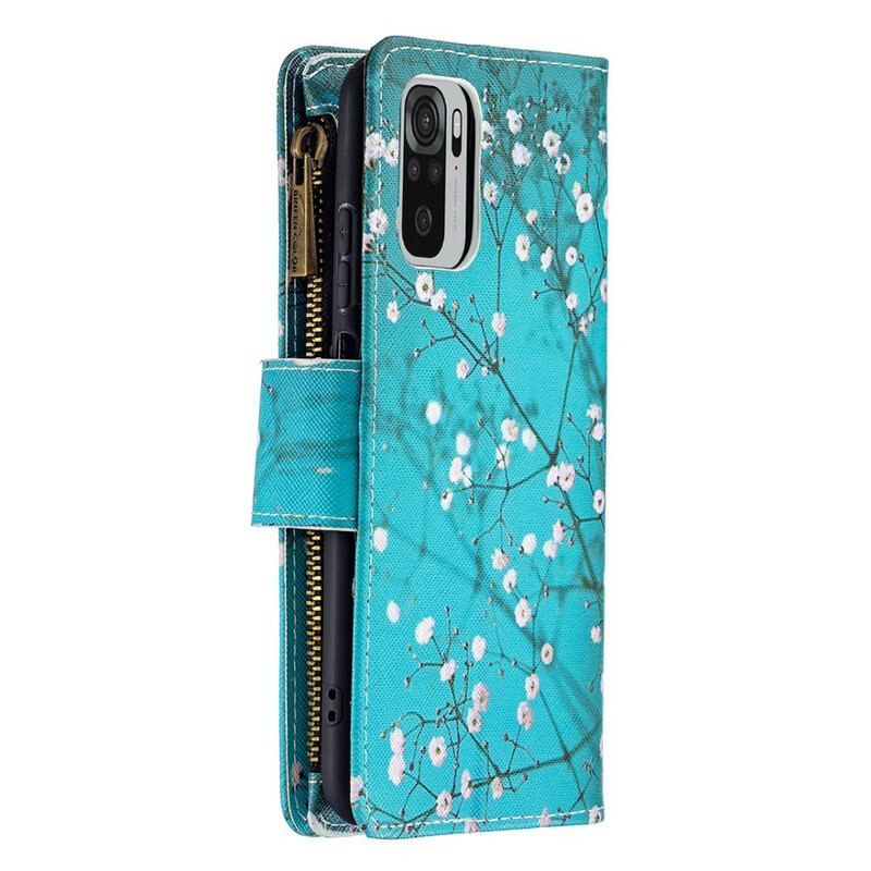 Housse Xiaomi Redmi Note 10/10S/Poco M5s Poche Zippée Arbre