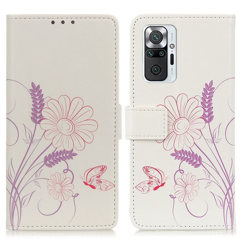 Housse Xiaomi Redmi Note 10 Pro Dessin Papillons Et Fleurs