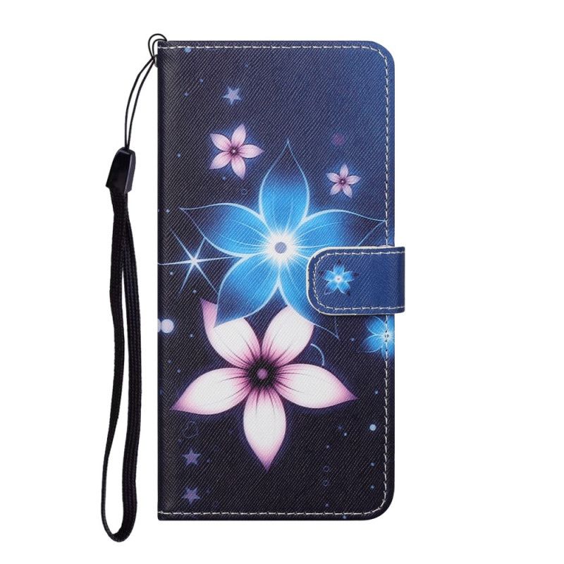 Housse Xiaomi Redmi Note 10 Pro Fleurs Lunaires À Lanière