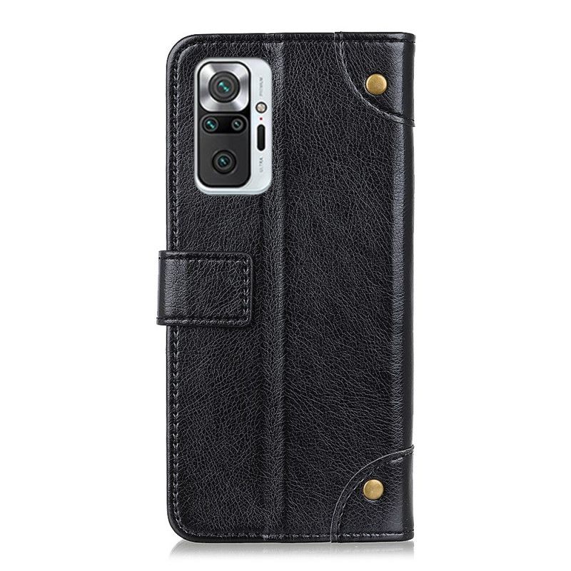 Housse Xiaomi Redmi Note 10 Pro Style Cuir Nappa Rivets Vintage