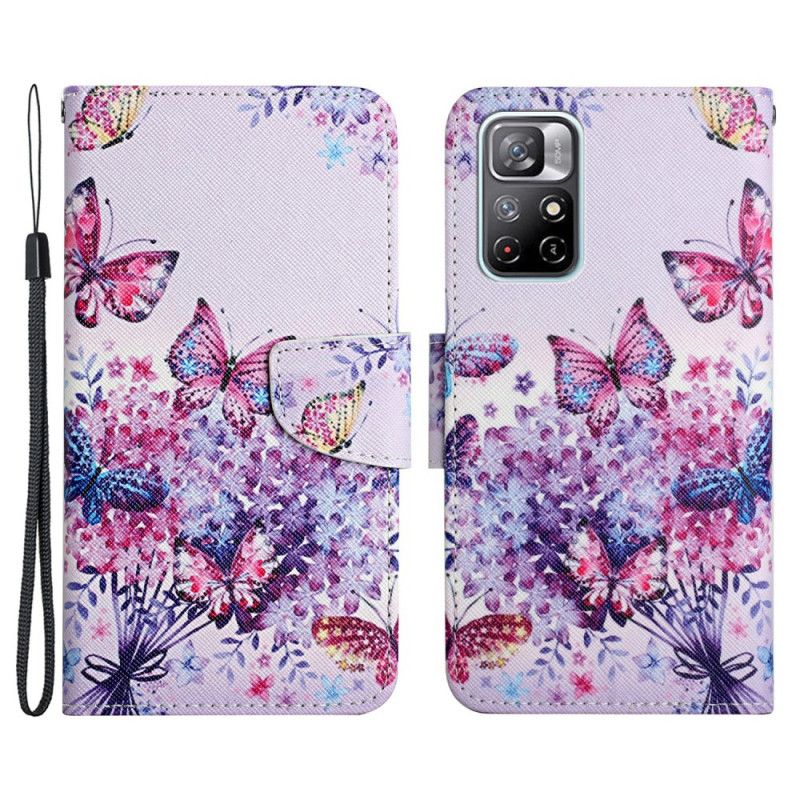 Housse Xiaomi Redmi Note 11 / Poco M4 Pro 5G Bouquet De Fleurs Et Papillons