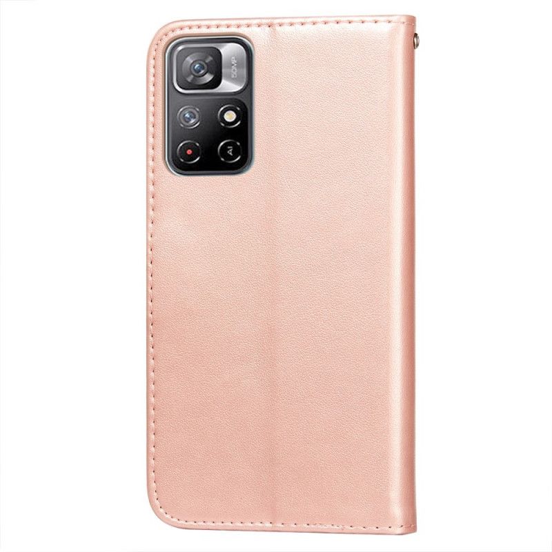 Housse Xiaomi Redmi Note 11 / Poco M4 Pro 5G Dentelle Et Lotus À Lanière