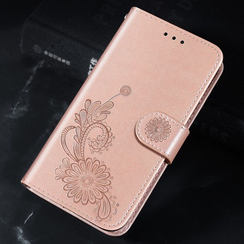 Housse Xiaomi Redmi Note 11 / Poco M4 Pro 5G Dentelle Et Lotus À Lanière