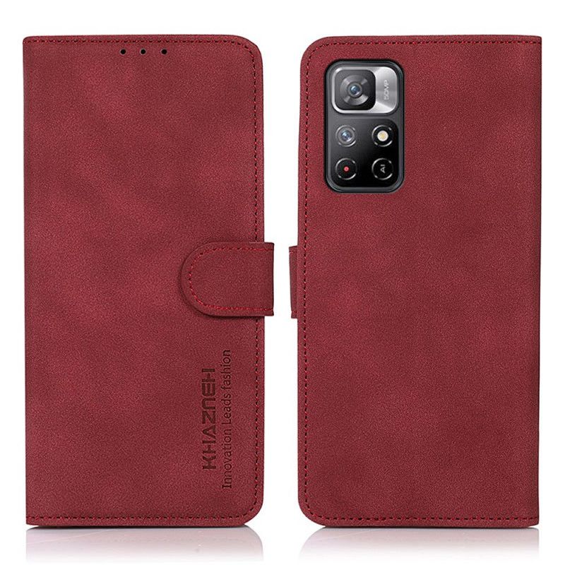 Housse Xiaomi Redmi Note 11 / Poco M4 Pro 5G Effet Cuir Fashion Khazneh