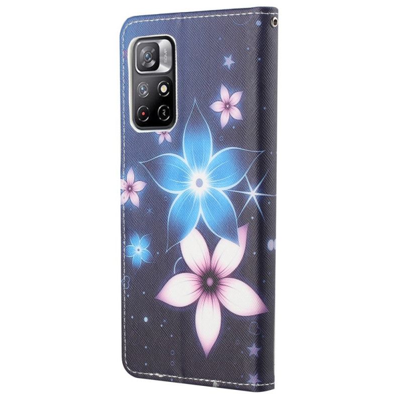 Housse Xiaomi Redmi Note 11 / Poco M4 Pro 5G Fleurs Lunaires À Lanière