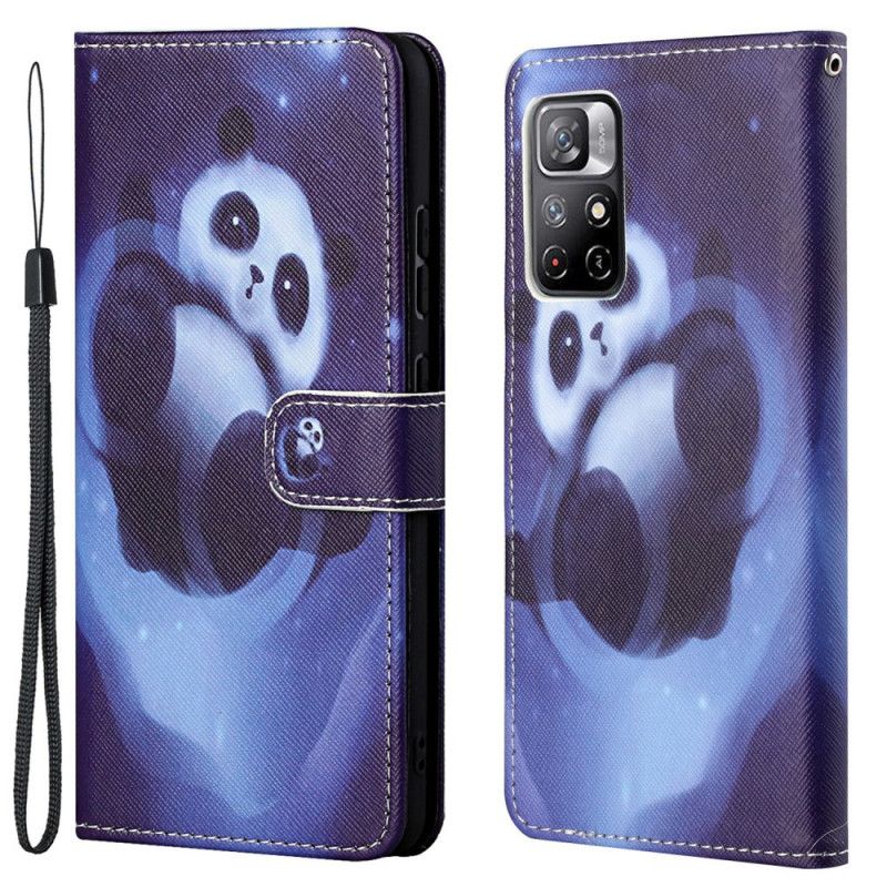 Housse Xiaomi Redmi Note 11 / Poco M4 Pro 5G Panda Space À Lanière