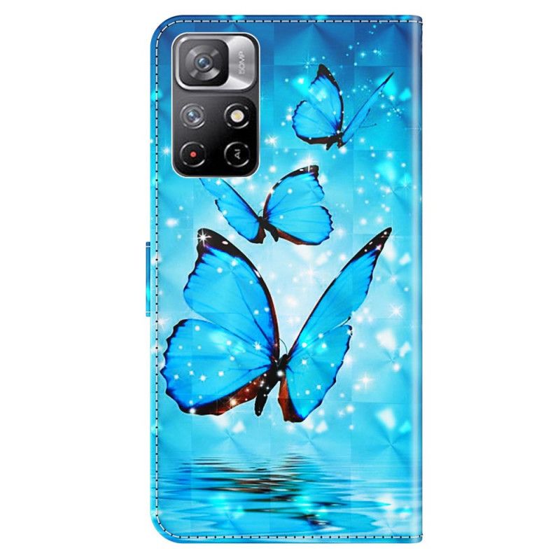 Housse Xiaomi Redmi Note 11 / Poco M4 Pro 5G Papillons Bleus