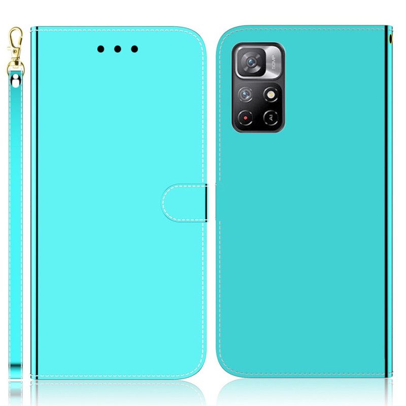 Housse Xiaomi Redmi Note 11 / Poco M4 Pro 5G Simili Cuir Couverture Miroir