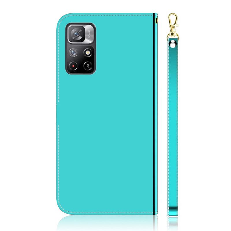 Housse Xiaomi Redmi Note 11 / Poco M4 Pro 5G Simili Cuir Couverture Miroir