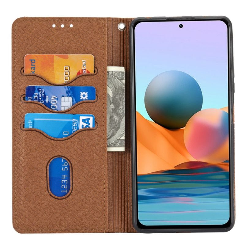 Housse Xiaomi Redmi Note 11 / Poco M4 Pro 5G Style Cuir Tissée À Lanière