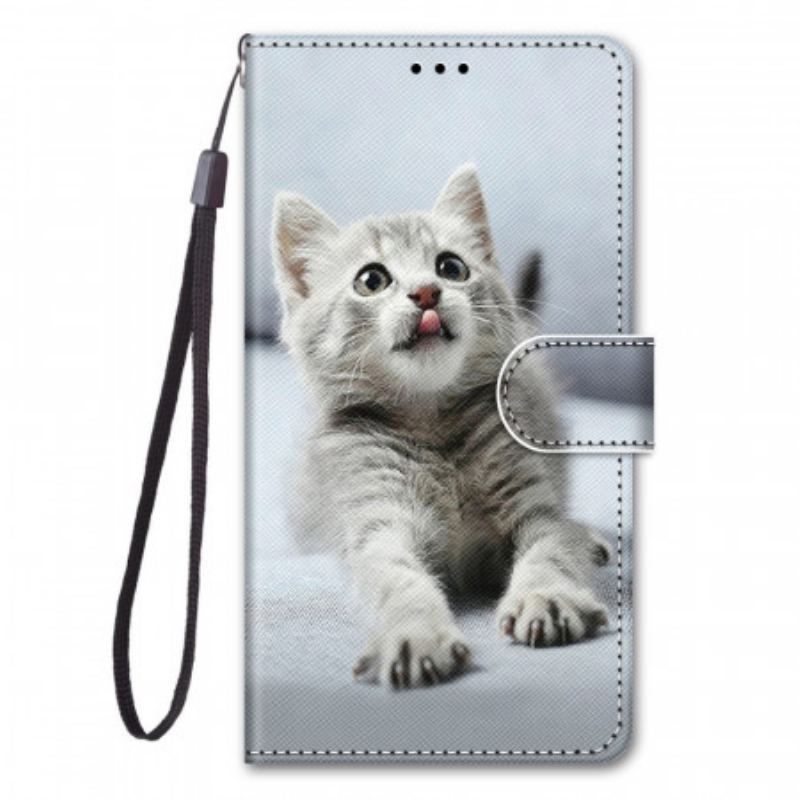 Housse Xiaomi Redmi Note 11 Pro Plus 5G Chaton Gris à Lanière