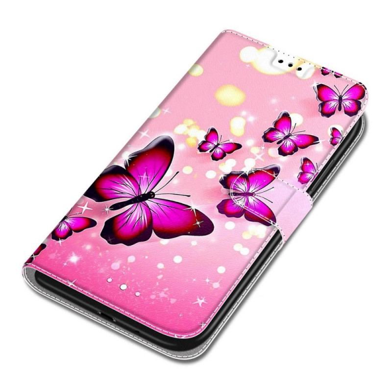 Housse Xiaomi Redmi Note 11 Pro Plus 5G Fan des Papillons à Lanière