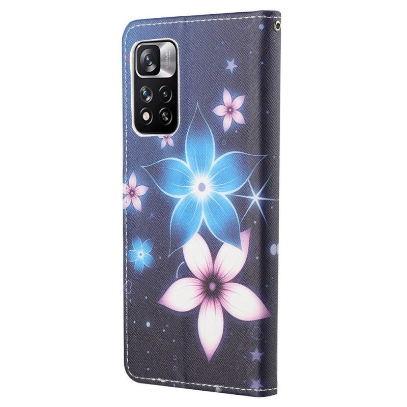 Housse Xiaomi Redmi Note 11 Pro / Note 11 Pro Plus Fleurs Lunaires À Lanière