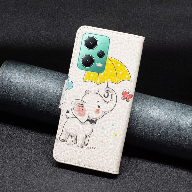 Housse Xiaomi Redmi Note 12/Poco X5 5G Éléphant sous la Pluie