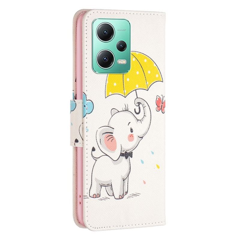 Housse Xiaomi Redmi Note 12/Poco X5 5G Éléphant sous la Pluie