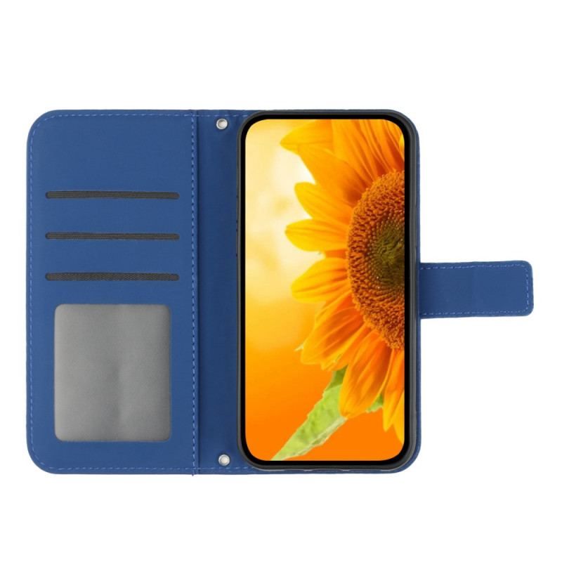 Housse Xiaomi Redmi Note 12/Poco X5 5G Fleur avec Lanière