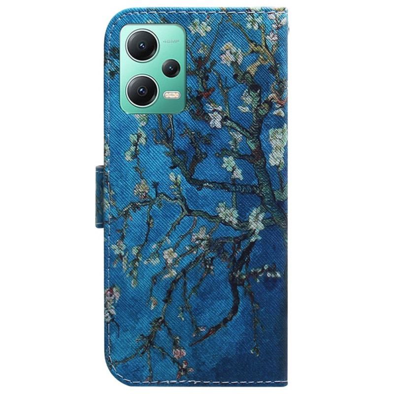 Housse Xiaomi Redmi Note 12/Poco X5 5G Peinture Branches à Lanière