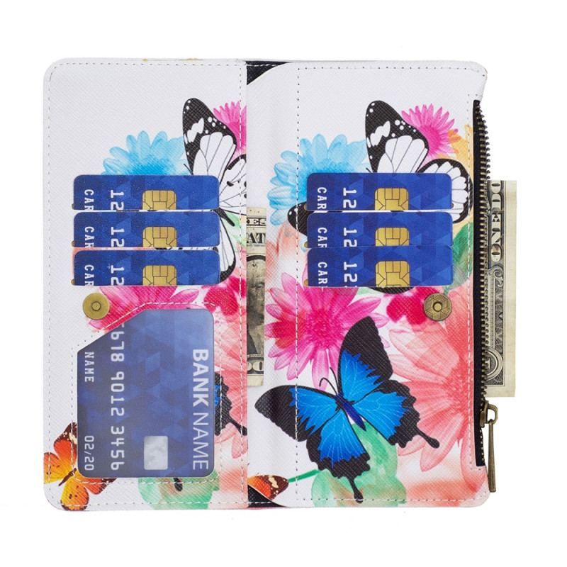 Housse Xiaomi Redmi Note 12/Poco X5 5G Porte-Monnaie Papillons