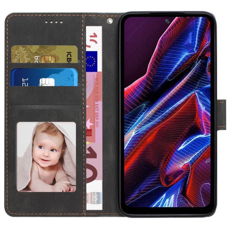 Housse Xiaomi Redmi Note 12/Poco X5 5G Rétro à Lanière