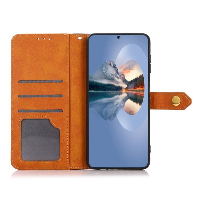 Housse Xiaomi Redmi Note 12 Pro/Poco X5 Pro 5G Bicolore Fermoir Doré KHAZNEH