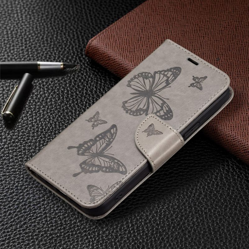 Housse Xiaomi Redmi Note 12 Pro/Poco X5 Pro 5G Papillons Imprimés à Lanière