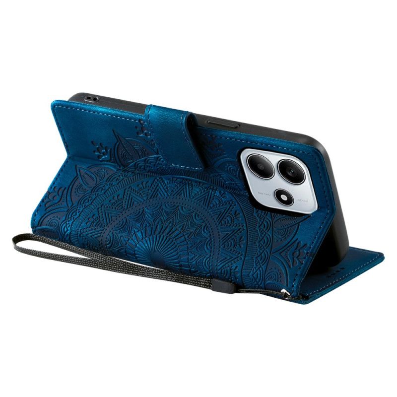 Housse Xiaomi Redmi Note 14 4G Effet Daim avec Lanière